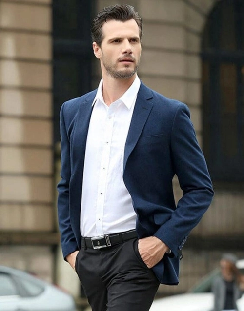 navy blue blazer with white shirt combinations